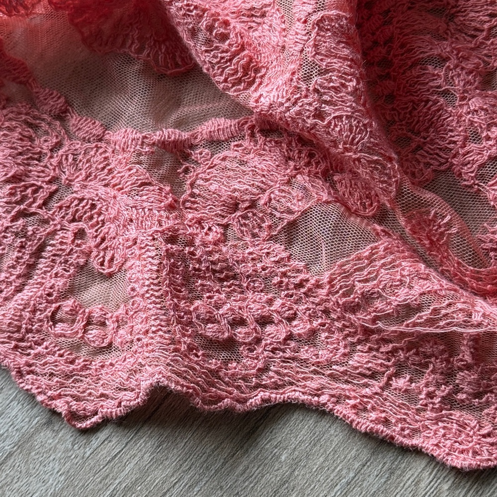 🍑 NWOT Entro Peach/Coral Lace Maxi Dress w/ lined Shorts - Picture 12 of 15
